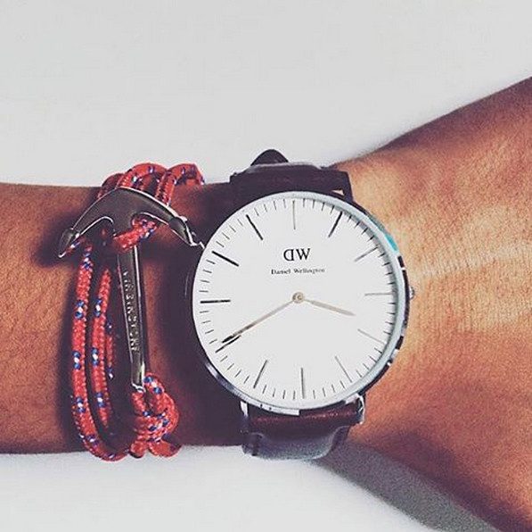 Anchor bracelet Red Silver