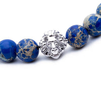 Atolyestone Bracelet - 18K WHITE GOLD LION BLUE JASPER