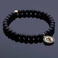 Atolyestone Bracelet - 18K YELLOW GOLD LION CHARM ONYX