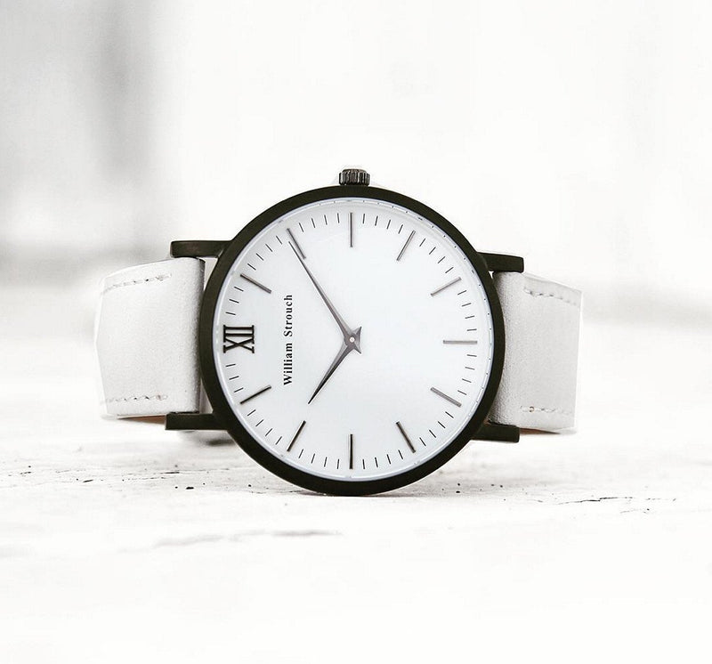 William Strouch Watch - CLASSIC WHITE + GREY STRAP