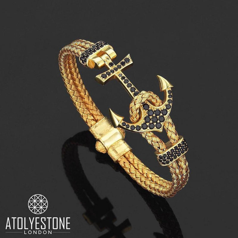 Bracelet - 18K YELLOW GOLD ANCHOR BANGLE