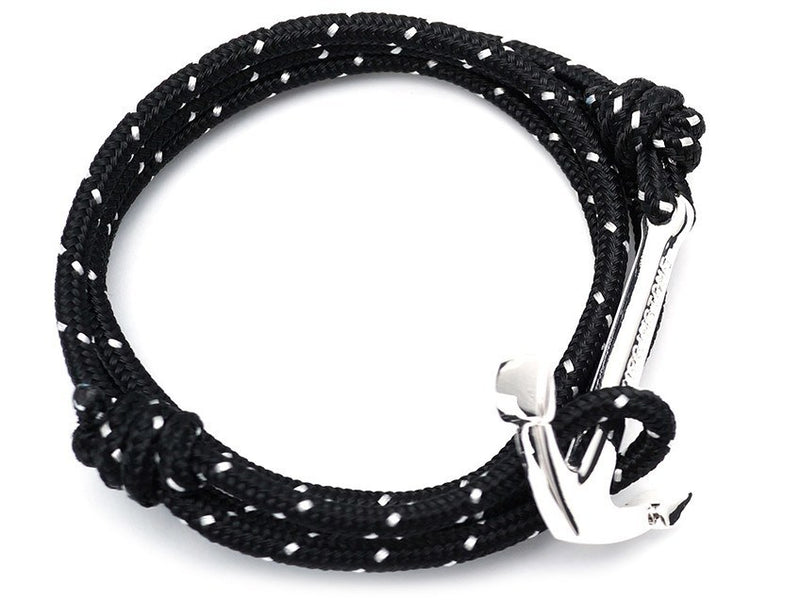 Bracelet - Anchor Bracelet Black + Silver
