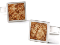 Liel and Lentz Cufflink - 925K SILVER BROWN BURL