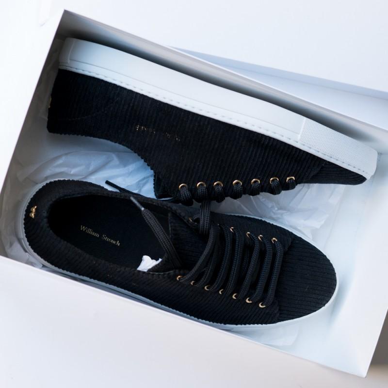 Shoes - BLACK CORDUROY SNEAKERS