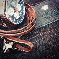 virginstone Bracelet - Anchor Bracelet Brown leather / Silver versace rotary watch